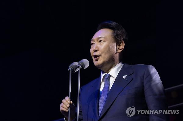 This undated photo provided by the presidential office shows President Yoon Suk Yeol. (PHOTO NOT FOR SALE) (Yonhap) 