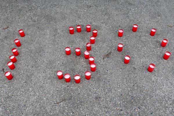 Candlelit vigil at UHL by Mid West Hospital Campaign group. The 130 figure represents the highest ever numbers on trolleys on the 23th of October last. Photo: Brendan Gleeson