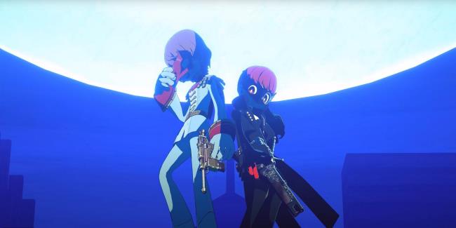 Persona 5 Tactica introduces Kasumi and Akechi against a blue backdrop