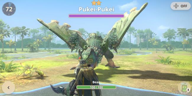 hunter fighting a pukei pukei