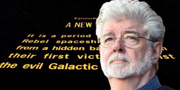 George Lucas and the opening crawl for the original Star Wars, A New Hope