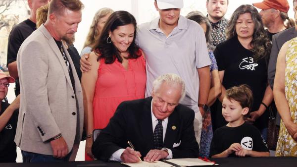 南卡罗来纳州州长亨利·麦克马斯特在仪式上签署了以罗克希尔少年命名的性勒索法