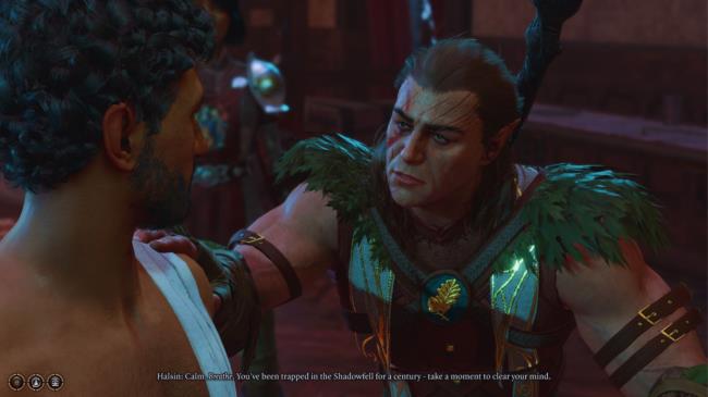 Baldur's Gate 3 - Halsin comforting Art Callugh