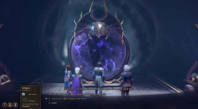 Gale Highlights Religion Check DIalogue Option When Facing The Mirror Of Loss