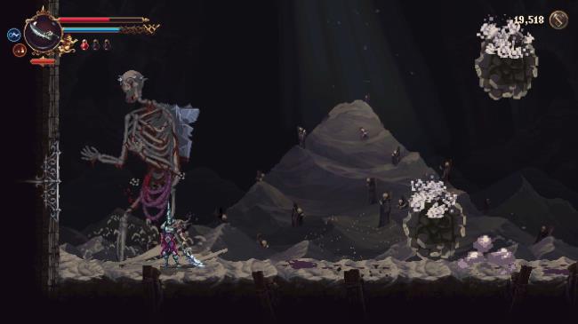 The Penitent One defeating Great Preceptor Radames in Blasphemous 2