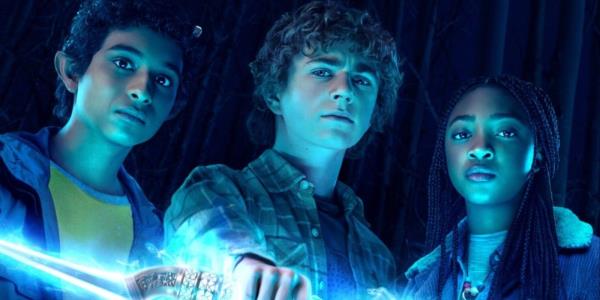 Percy, Grover and Annabeth look on in Percy Jackson and the Olympians