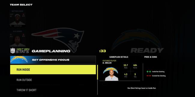 choosing offensive focus before the game run inside madden 24