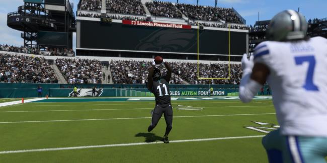 AJ Brown touchdown catch against dallas cowboys arcade style