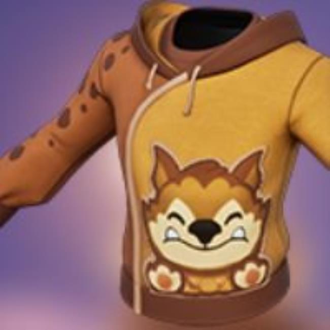 A sweater with the face of a Chapaa, a small furry creature, on the front.