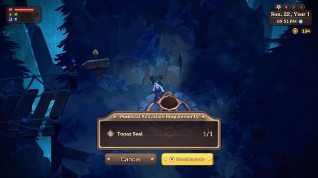 putting a topaz seal into the pedestal fae farm