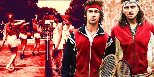 This collage shows scenes from 2nd Serve and Borg vs. McEnroe.