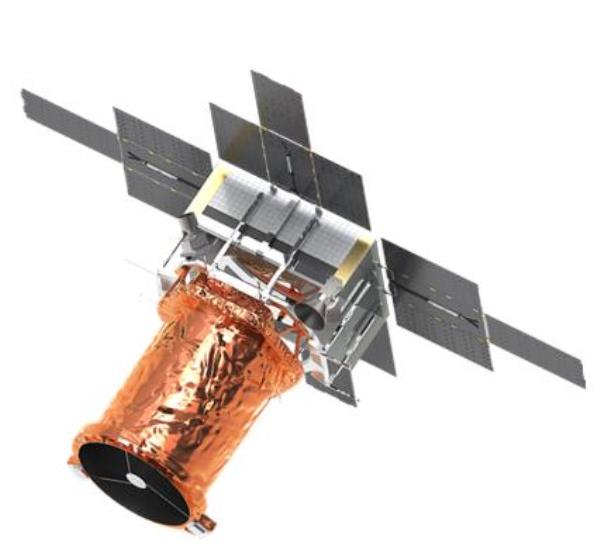 This image shows NEONSAT-1, South Korea's homegrown earth observation nanosatellite later to be a part of a satellite constellation, provided by the Ministry of Science and ICT on April 23, 2024. (PHOTO NOT FOR SALE) (Yonhap)