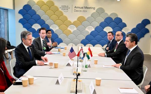 在与布林肯的会晤中，库尔德斯坦总理呼吁国际社会在伊朗袭击埃尔比勒后采取行动