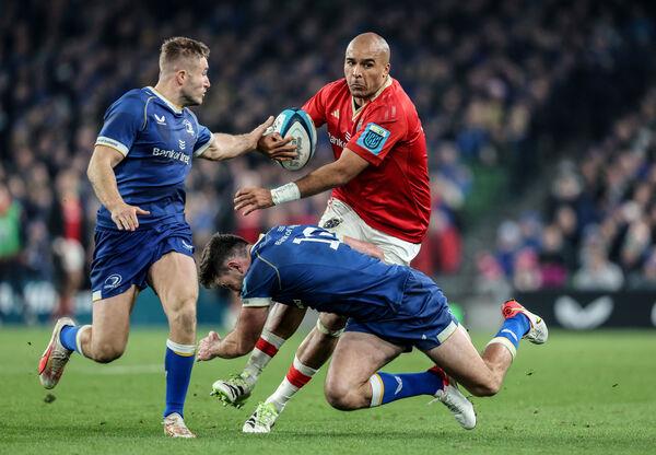 GALLOPING EFFORT: Munster's Simon Zebo and Leinster's Jordan Larmour and Hugo Keenan. Pic: ?INPHO/Dan Sheridan