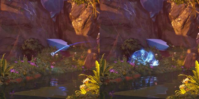 The Shield Breaker EMP in flight and then exploding in C4S4 Fortnite